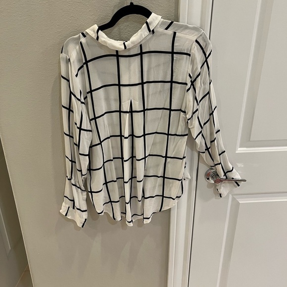 Leith button down top small black/white - Picture 3 of 4